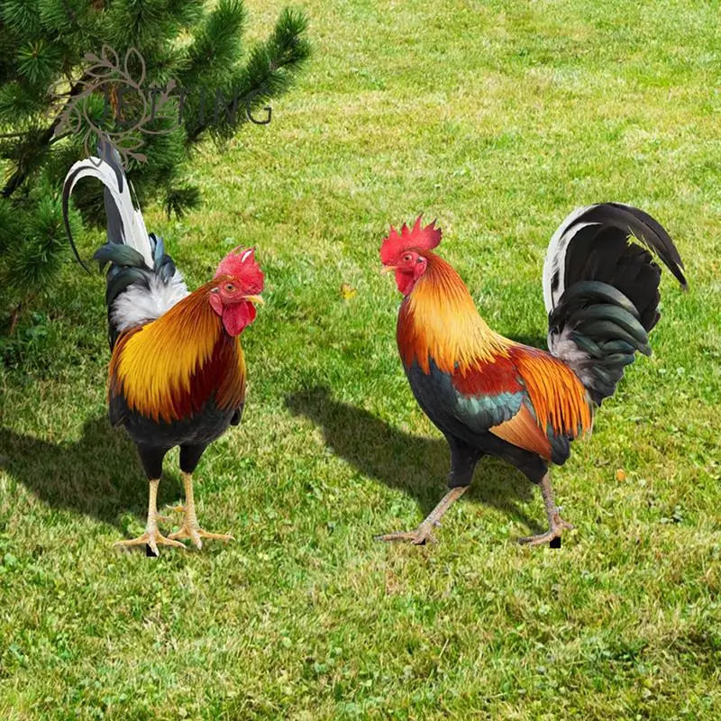 

1pcsGarden Rooster Statue Acrylic Chicken Sculpture For Yard Decor Weatherproof Hen Figurine For Farm Patio Lawn Back Yard Home