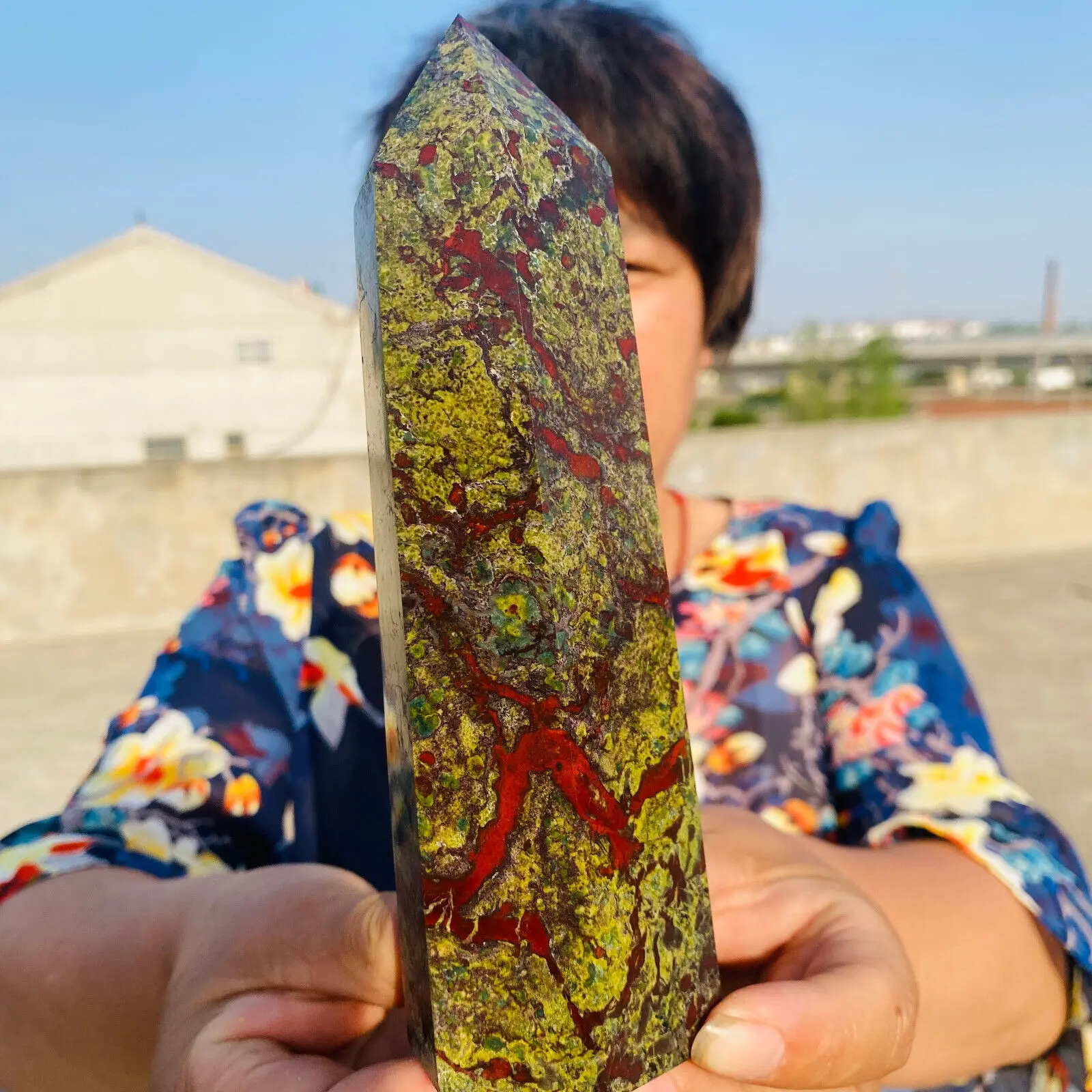 Природный Дракон колонна крови обелиск Хрустальная палочка точечное Исцеление