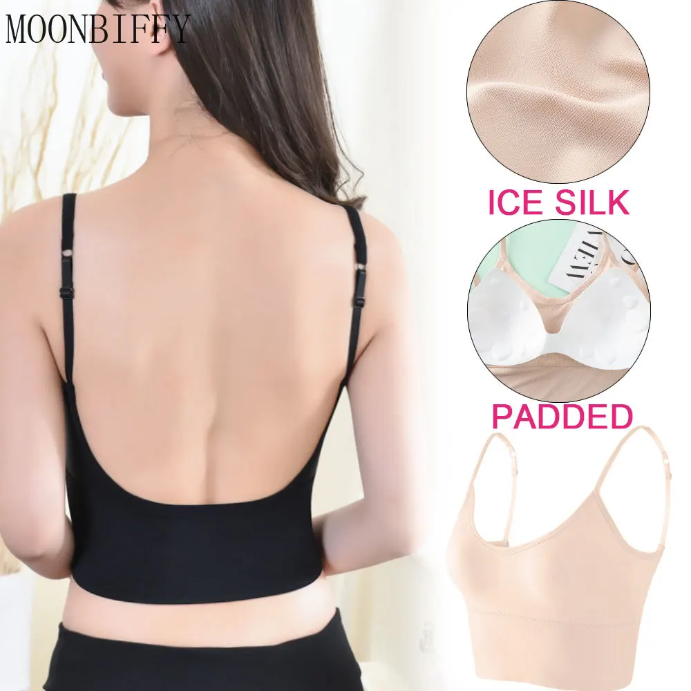 

Женский бюстгальтер с открытой спиной, бесшовный бюстгальтер без косточек из вискозы, U-образный бюстгальтер с низкой спиной, нижнее белье б...