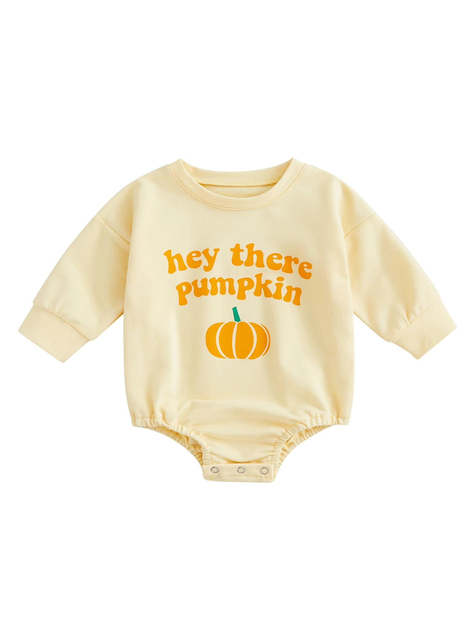 

Newborn Baby Boy Girl Halloween Outfit Letter Sweatshirt Romper Pumpkin Bodysuit Fall Clothes