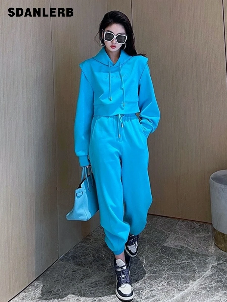

Sports Leisure Suit for Women 2022 New Spring and Autumn Fashion Sweatshirt + Pants Autumn Fashion Solid Color Two-Piece Set