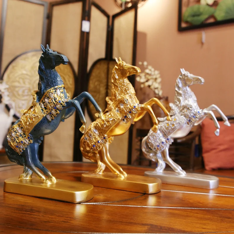 

European Style Decoration Ornaments Home Ornament Creative Living Room Wine Cabinet TV Cabinet Horse Crafts Relocation and