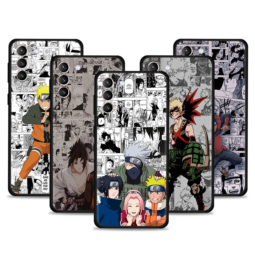 

For Samsung Galaxy S22 S21 S20 Ultra S21 S20 FE Phone Case Naruto Manga Akatsuki Kakashi Funda S10 S9 Plus S8 S10e Silicon Cover