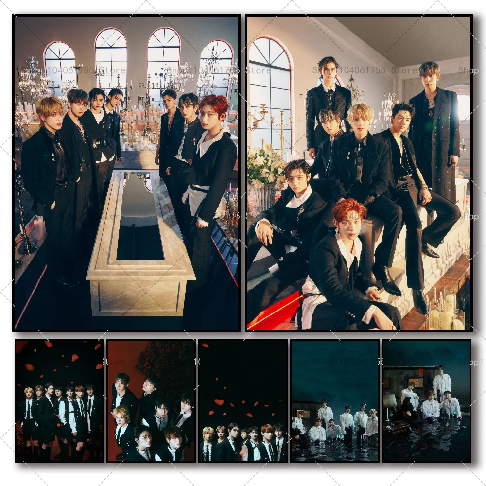 1 шт. постер E-ENHYPEN самоклеящаяся художественная водостойкая бумажная наклейка