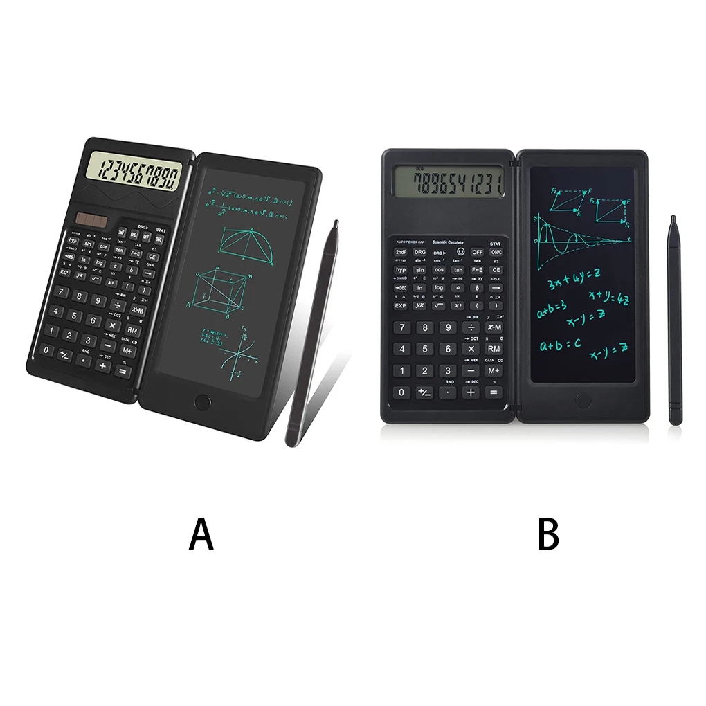 

Scientific Calculator Writing Tablet Solar Battery Power Function Machine Foldable Engineering Counter Students Office