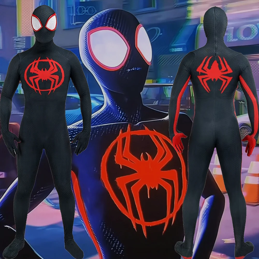Across the Spider Verse Майлз Моралес Косплей Супергерой Боди из спандекса Зентаи Костюмы