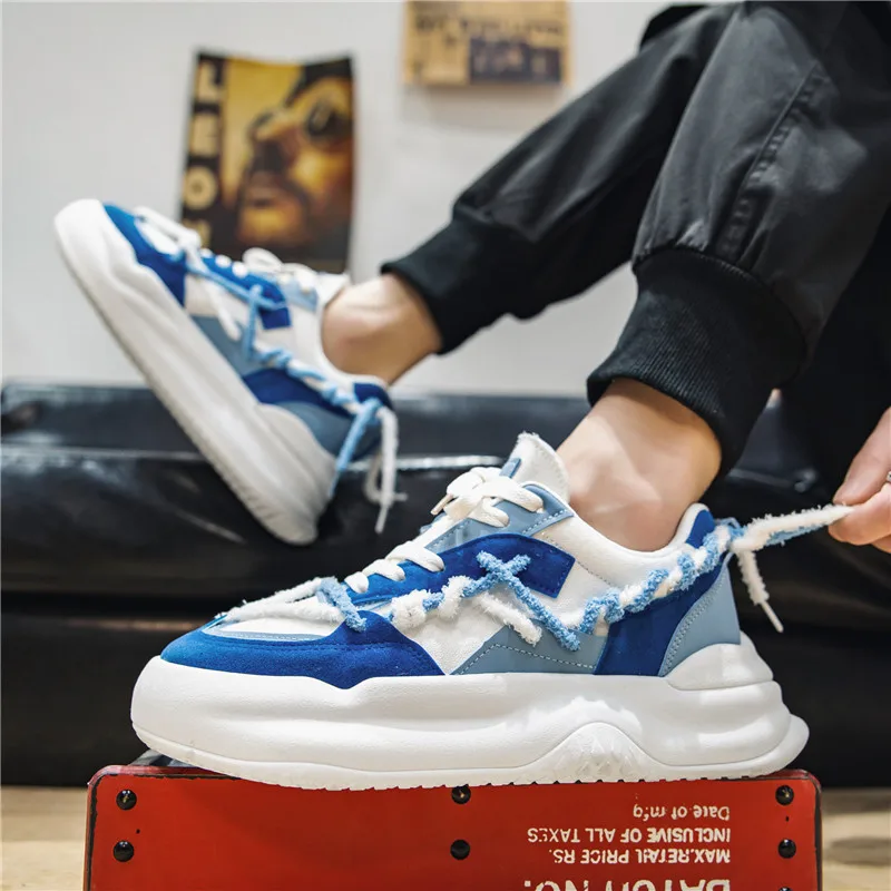 

Men Sneakers Spring Autumn Leather Comfortable Fashion Casual Shoes Lace Up Men Hiking Shoes Shallow Solid Rubber Men Shoes