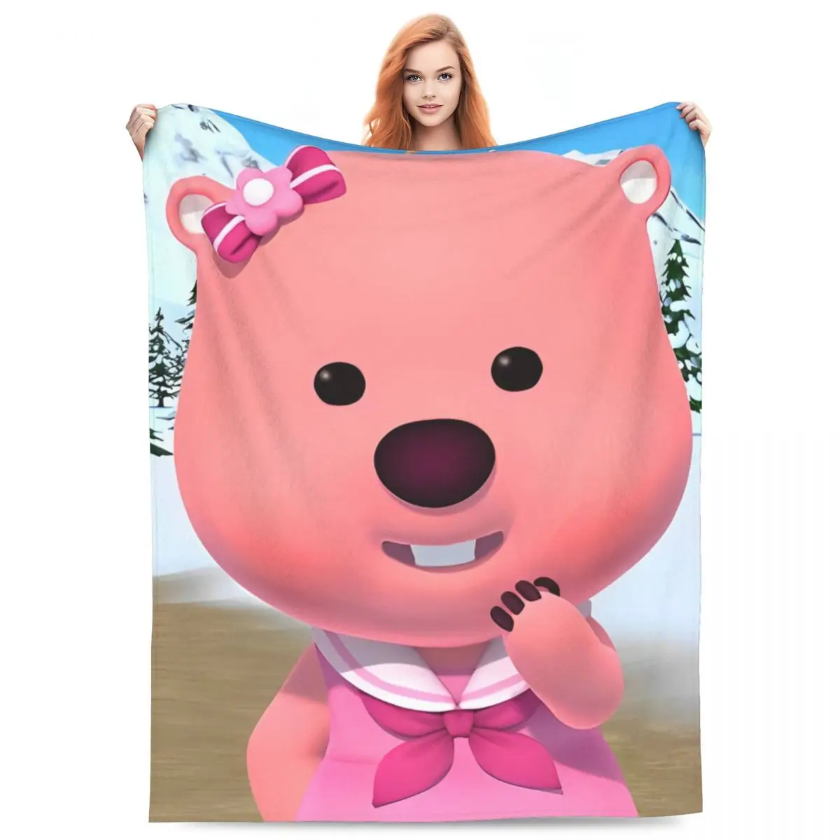 Корейское одеяло Zanmang Loopy качественное теплое осеннее для путешествий в самолете