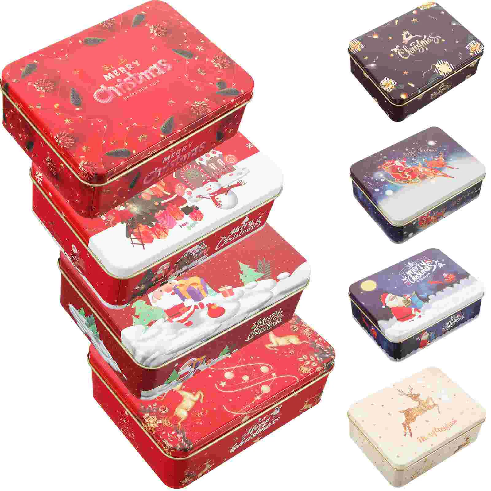

Рождественские крышки для жестяных банок для печенья, Круглые ретро жестяные банки для конфет, пустые подарочные коробки для конфет, контейнеры для печенья, хранение печенья