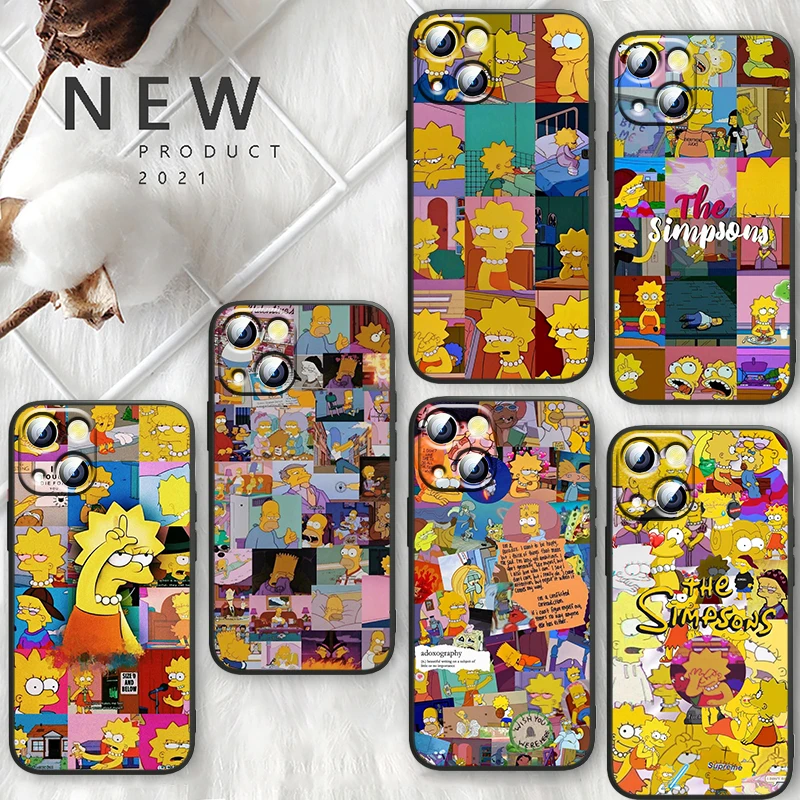 

The Simpsons Sister Family Case For Apple iPhone 14 13 12 11 Pro Max Mini XS Max X XR 7 8 Plus SE2020 TPU Black Phone Cover