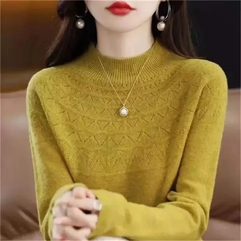 100% мериносовая шерсть кашемировый свитер женский вязаный водолазка пуловеры с