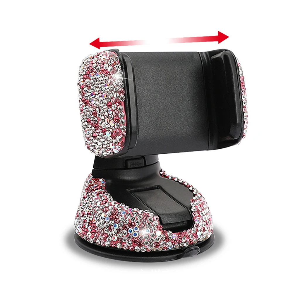 

Car Phone Mount Dashboard Air Vent Rhinestone Crystal Interior Decoration Phone Holder For 3.5-6 Inches Smart Phones