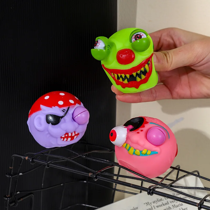 

12pcs Random Children Halloween Squeeze Stress Relief Toy Pumpkin Sensory Fidget Toys for Pinches Anti-stress Toy for Autism