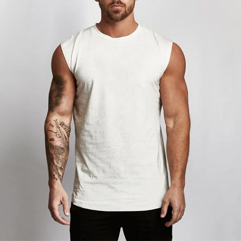 2020 Gym Workout Sleeveless Shirt Tank Top Men Bodybuilding Clothing Fitness Mens Sportwear Vests Muscle Men Tank Tops