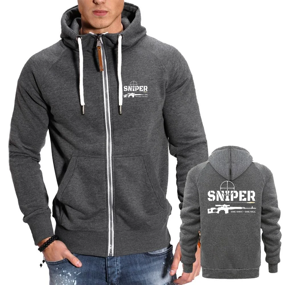 Толстовки Sniper One Shot Kill толстовки молодежная куртка мужская теплая ветрозащитная