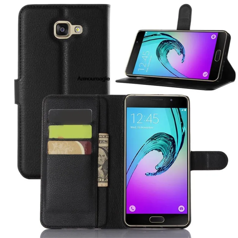 

case guard protect on for samsung galaxy a9 ( 2016 ) wallet card slot cases flip leather cover black case 910 a9 a910 a9100