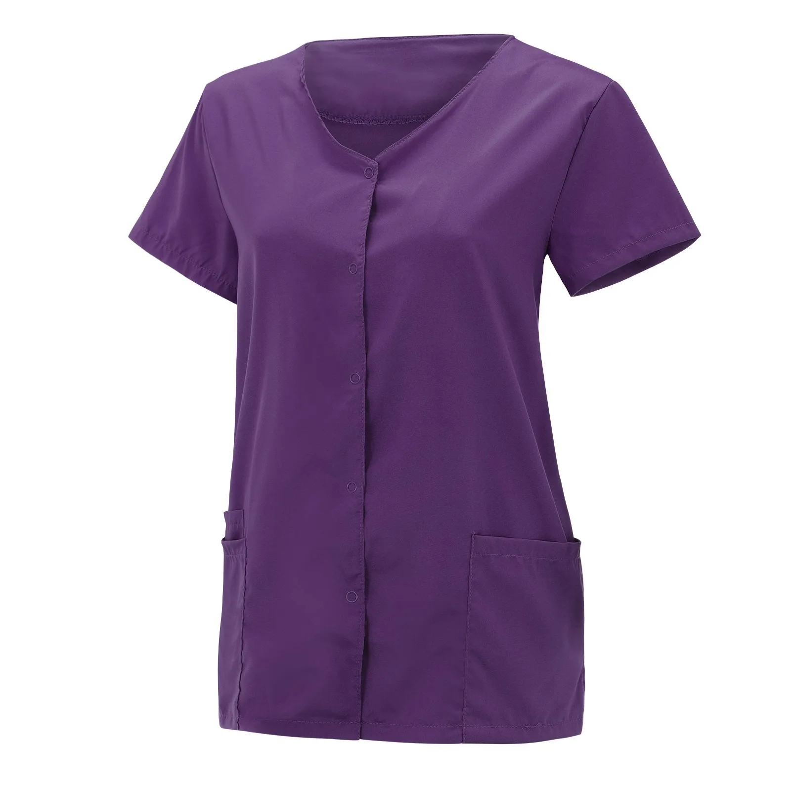 

Блузка женская с коротким рукавом, однотонная медицинская одежда с V-образным вырезом, эластичная Рабочая одежда