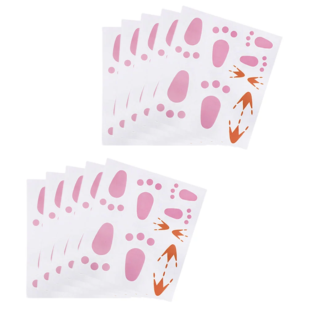 

10 Sheets Adorable Easter Bunny and Chick Paw Decals Footprint Floor Decals for Easter