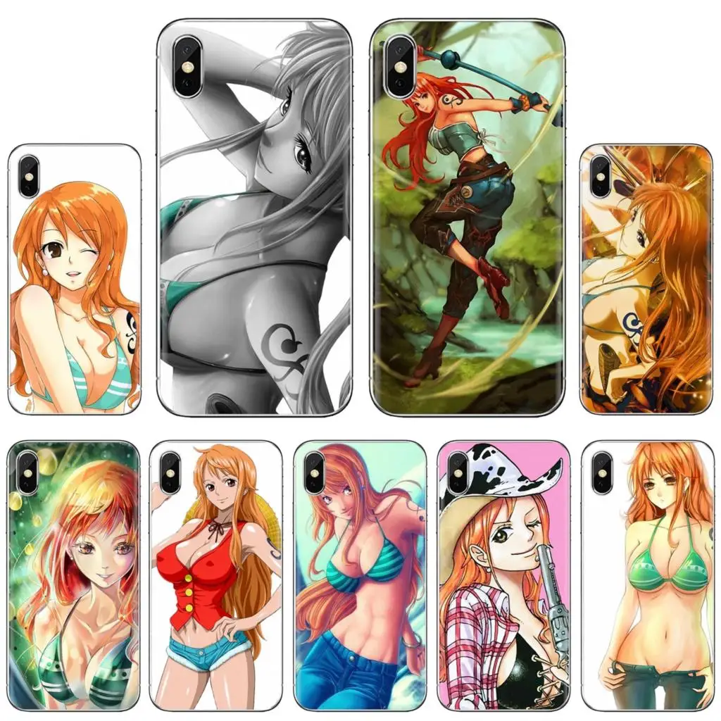 

For iPhone 10 11 12 13 Mini Pro 4S 5S SE 5C 6 6S 7 8 X XR XS Plus Max 2020 TPU Cases One piece Ace Nami Sexy bonito Print