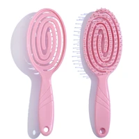 new hollow ribs comb pink maze comb scalp massage comb oval mosquito coil comb hairdressing comb plastic detangle brush