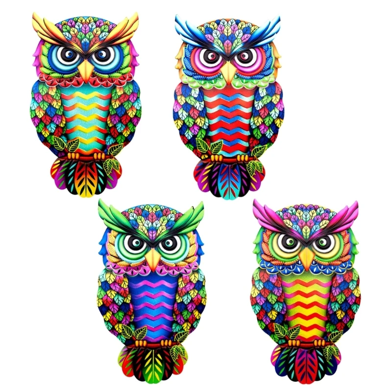 

Metal Colorful Owl Sculpture Wall Art Decoration Wrought Iron Crafts Pendant