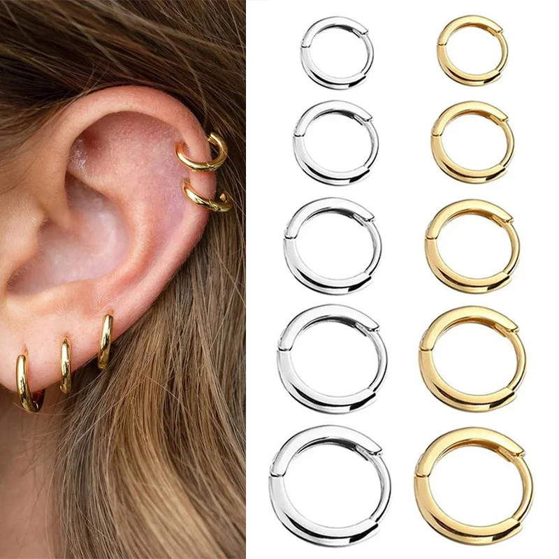 

Small Hoop Tiny Cartilage Earrings For Women Men Anti-allergy Stainles Steel Round Circle Small Ear Buckle Classic Jewelry