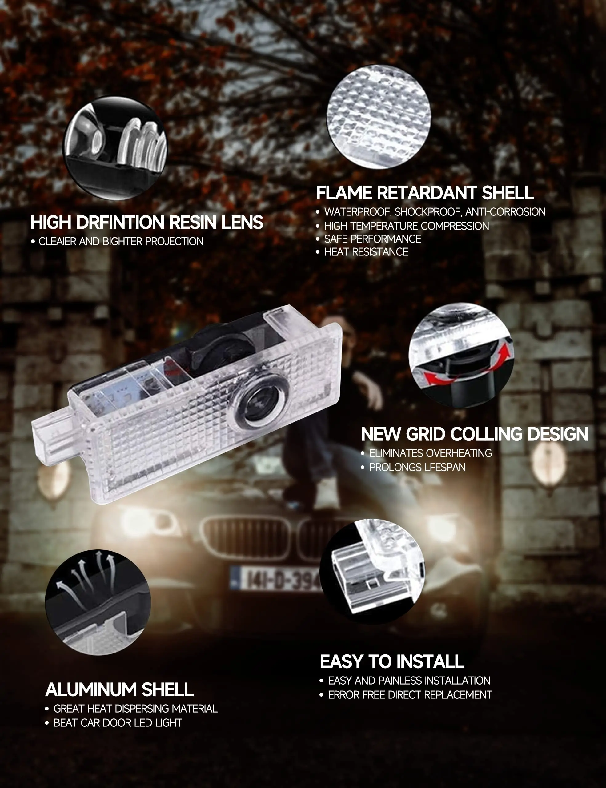 4 шт. автомобильные дверные фонари для приветствия 1/3/4/5/6/7/X1/X2/X3/X4/X5/X6/X7/M/Z/GT