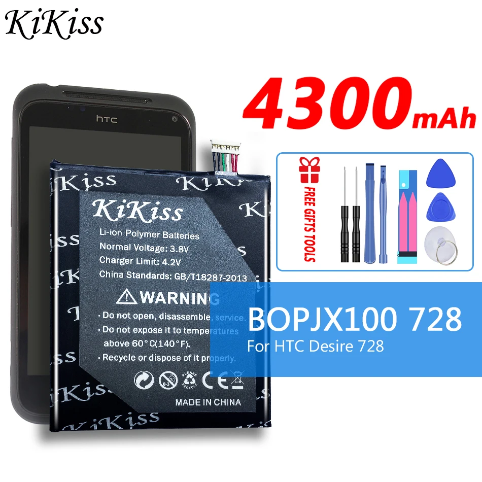 

Сменный аккумулятор для HTC Desire 4300 Dual SIM 728 LTE 728G, 728 мАч, 728 в пост. Тока
