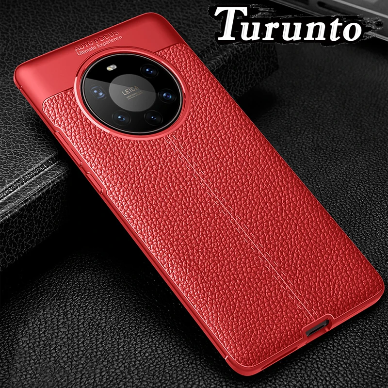 

Shockproof Case for Huawei Mate 40 Pro Plus 30 20 10 Lite 20X Leather Texture soft silicone Phone Back Cover for Mate RS Porsche