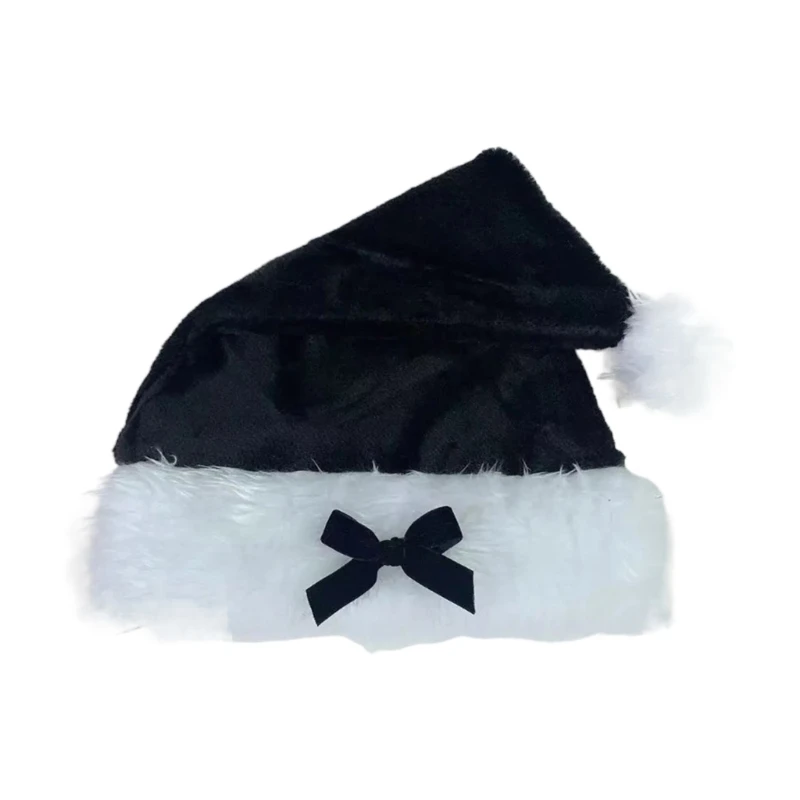 Короткая плюшевая рождественская шапка с бантом праздничное мероприятие костюм