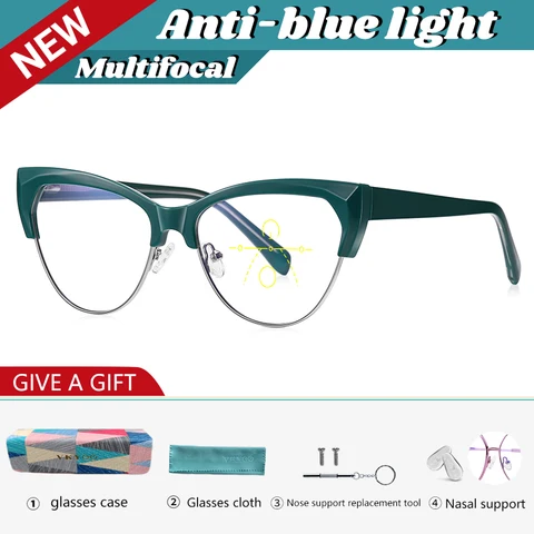 VICKI квадратные простые кошачьи глаза для женщин anti-blue photochromism могут быть адаптированы по рецепту многофокусные очки PPFD2179