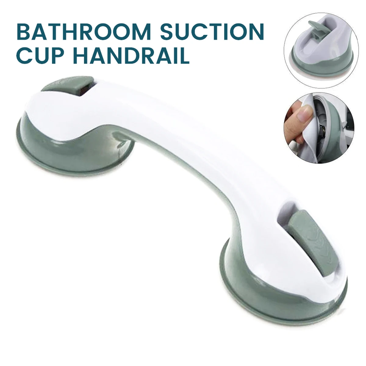 

Suction Grab Bar 12'' Shower Handle Bathroom Balance Bar with Strong Hold Suction Cup Portable Tub Grab Rail Safety Hand Rail