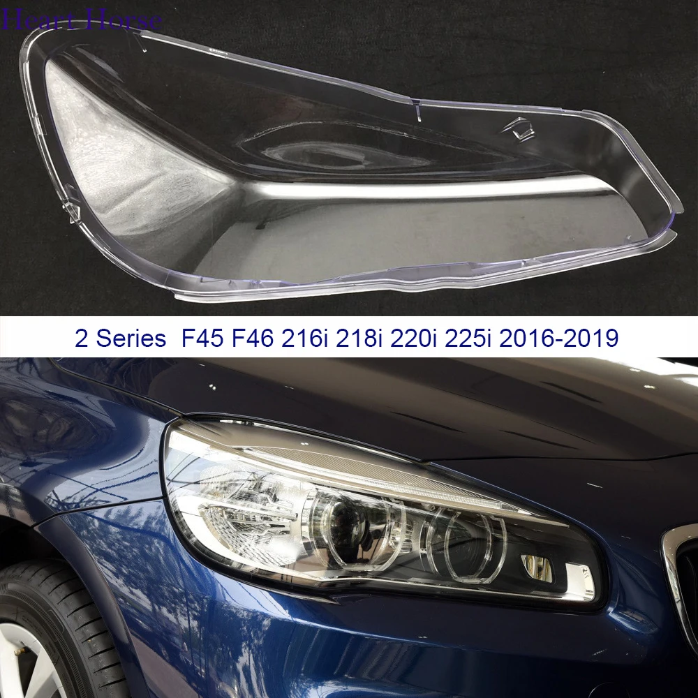 

For BMW 2 Series F45 F46 216i 218i 220i 225i 2016-2019 Headlamp Transparent Cover Lampshade Headlight Shell Lens Plexiglass