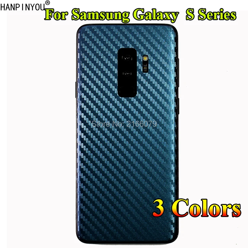 For Samsung Galaxy S22 S9 S8 Plus Ultra S7 Edge 3D Gradient Carbon Fiber Film Rear Back Decal Skin Protective Sticker