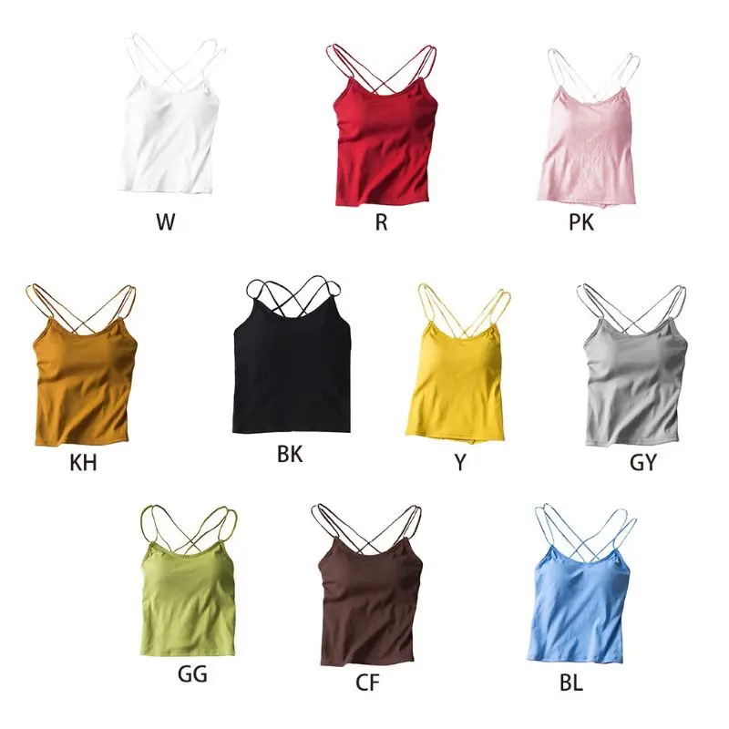 

Womens Summer Candy Color for Tank Top Sexy for Cross Bandage Hollow Out