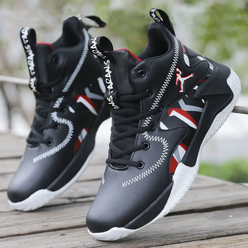 

New Autumn Men Wear Resistant Leather Gym Cushioning Shoes Mens Basketball Shoes Sneakers Breathable Sport Shoes Male Zapatilla