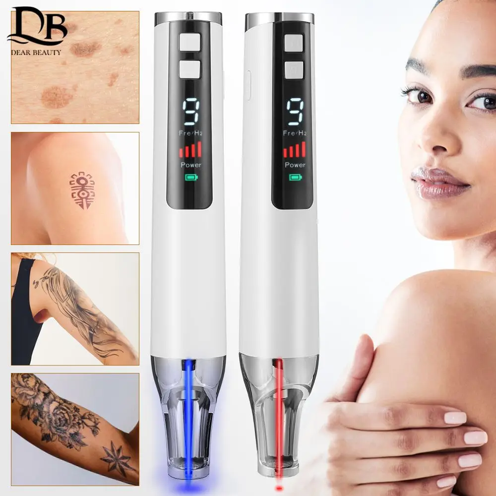 

Picosecond Laser Pen Red and Blue Light Treatment Tattoo Scar Mole Freckle Pen Acne Skin Pigment Removal Portable Beauty Device