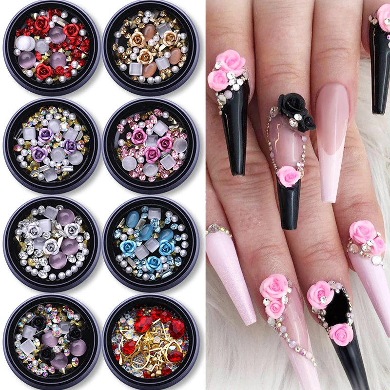 

Multi Size Acrylic Nail Rhinestones Eye Shape Crystal AB Flat Back Nail Diamond Charming 3D Nail Art Decoration Accessories