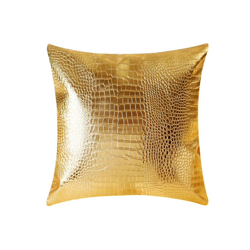 

PU Leather Cushion Cover Colorful Crocodile Pattern Pillowcases Sofa Square Pillow Cover for Seat Home Decoration 45x45cm