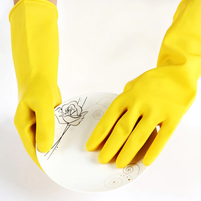 

1 Pair Latex Gloves Dish-Washing Washing Clothes Rubber Gloves Latex Waterproof Housework Gloves Home Supplies