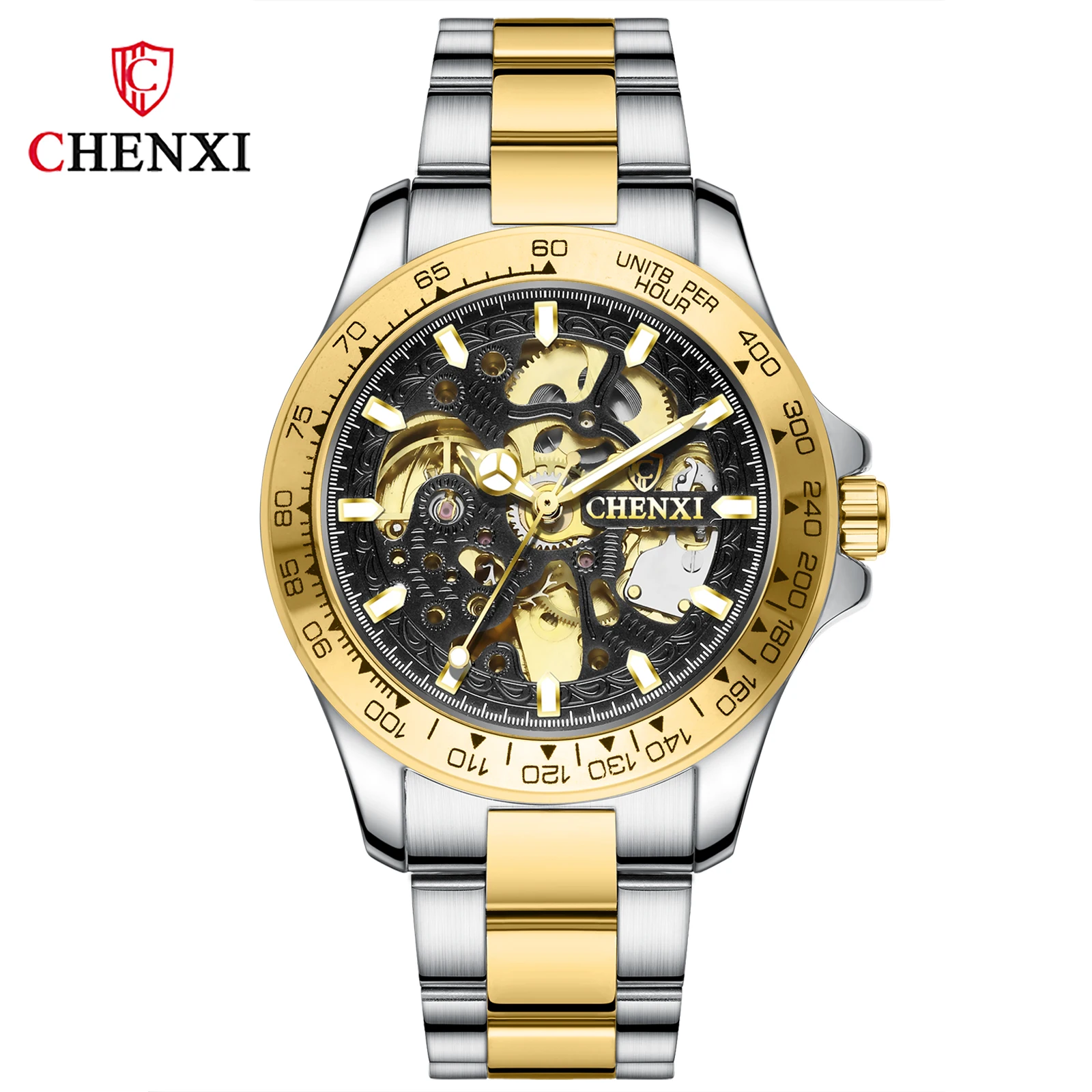 

Роскошные механические часы с сапфировым стеклом мужские спортивные автоматические водонепроницаемые часы из нержавеющей стали