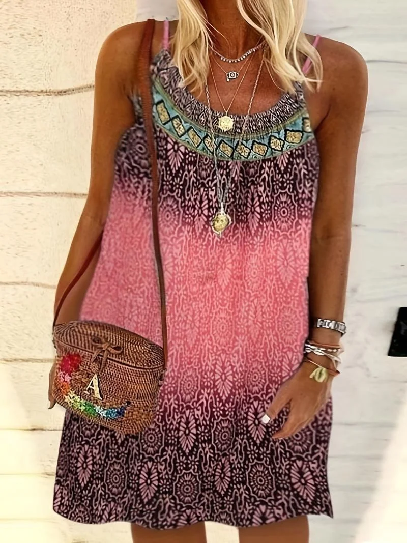 Plus Size Женское Летнее Платье В Пляжном Стиле Бохо Большие Размеры 1xl-6xl