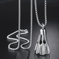 2022 vintage mens sports badminton pendant necklace antique fashion jewelry choker necklace for men women high quality