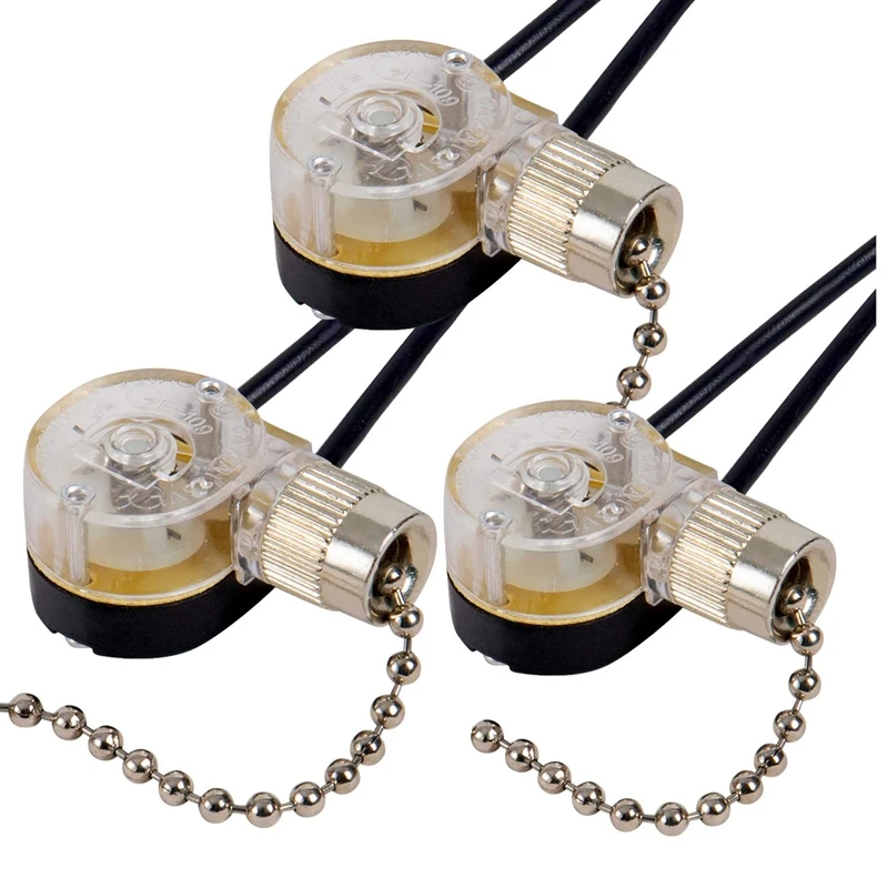 

3Pack Ceiling Fan Light Switch ZE-109 Fan Switch Ceiling Pull Chain Switch Replacement
