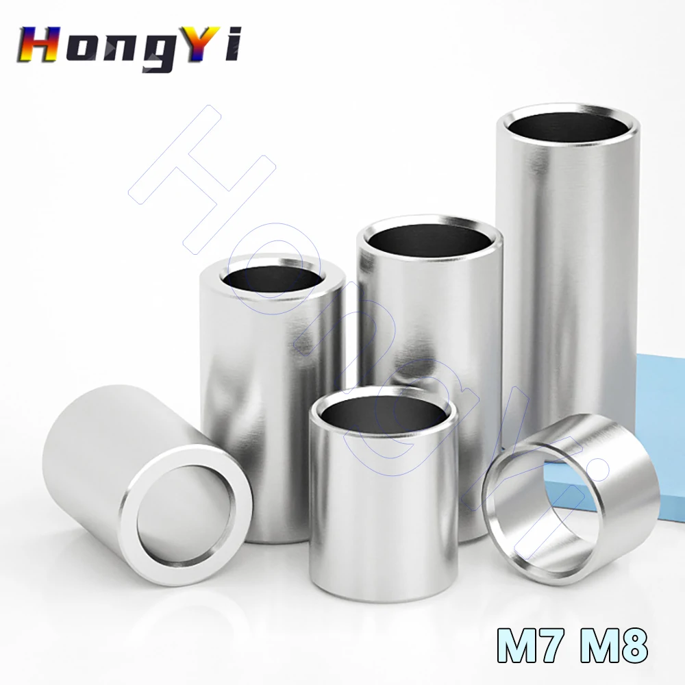 Прокладка от M7 до M8, 304, нержавеющая сталь, нерезьбовая втулка, шайба, круглая полая стойка, прямая прокладка для колонны, втулка
