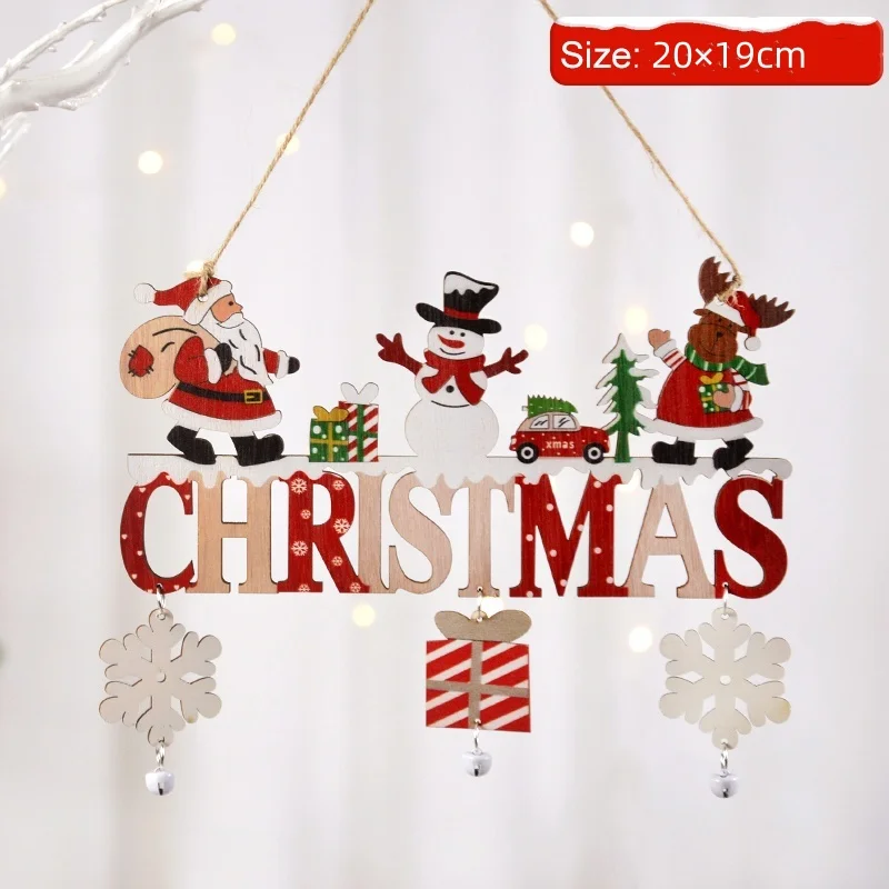 Деревянная подвесная гирлянда Санта-Клаус