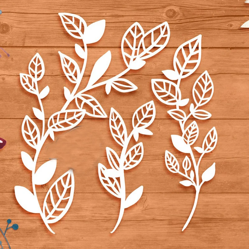 

Miss Vintage Metal Cutting Dies 3pcs Leaves Cut Die Mold Scrapbook Cards Making Paper Craft Knife Mould Dies New 2022 Diecuts