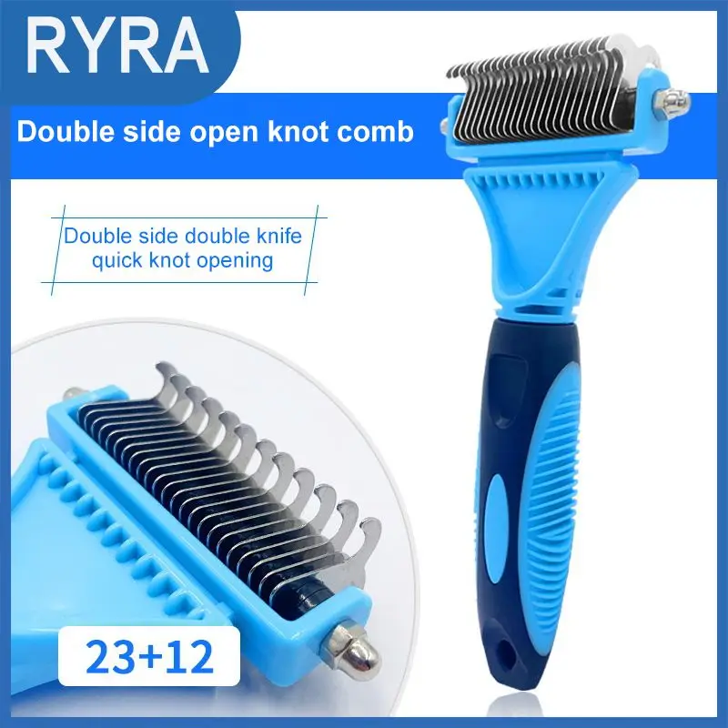 

Pets Hair Removal Comb Knot Cutter Brush Double Sided Cat Dog Grooming Shedding Tool Long Curly Hair Cleaner Comb Pet Grooming