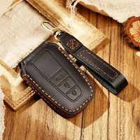 leather key case cover shell for toyota camry corolla rav4 prius chr c hr corolla avalon gt86 2018 2020 protector cover keychain