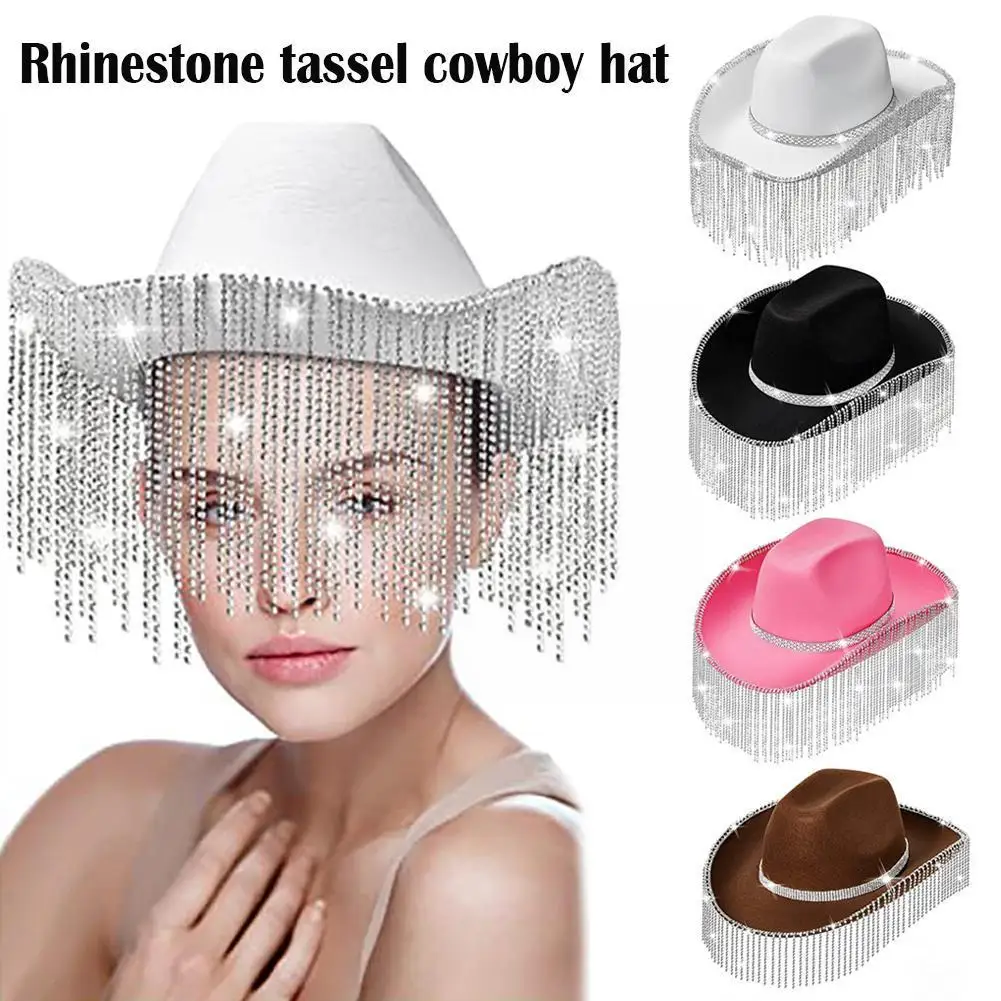 

Новая блестящая зеркальная ковбойская шляпа для дискотеки, Классическая Шапка для дискотеки с блестками, модная шапка для дискотеки и ковбоя, женское украшение L9T6